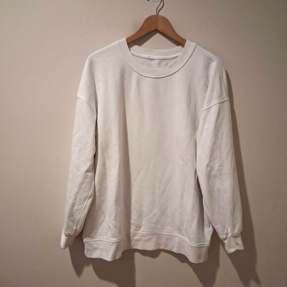 Lululemon Perfectly Oversized Crew Neck Sweatshirt White Size 10 Outdoors Lounge - Picture 4 of 8